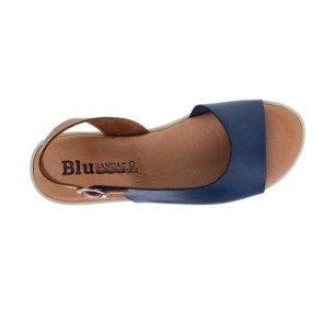 Sandalias azules de piel by Blusandal
